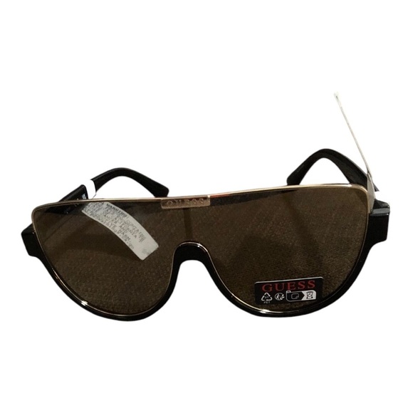 Guess square frame shield avaiator black and gold frame‎ faded sunglasses new main image 8
